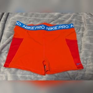 Nike Pro women's orange and blue tight fit shorts Sz: XXL NWT